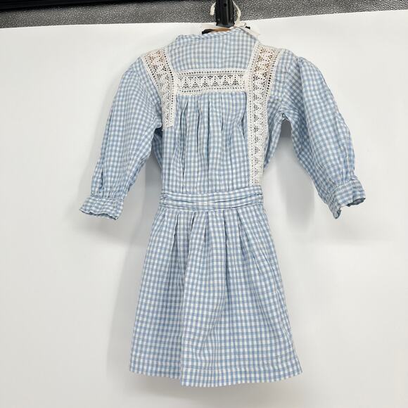 Vintage 1950s  Blue Gingham Toddler Dress 2 Cute Decor Piece GirlsRoom SewingRm - Picture 1 of 3